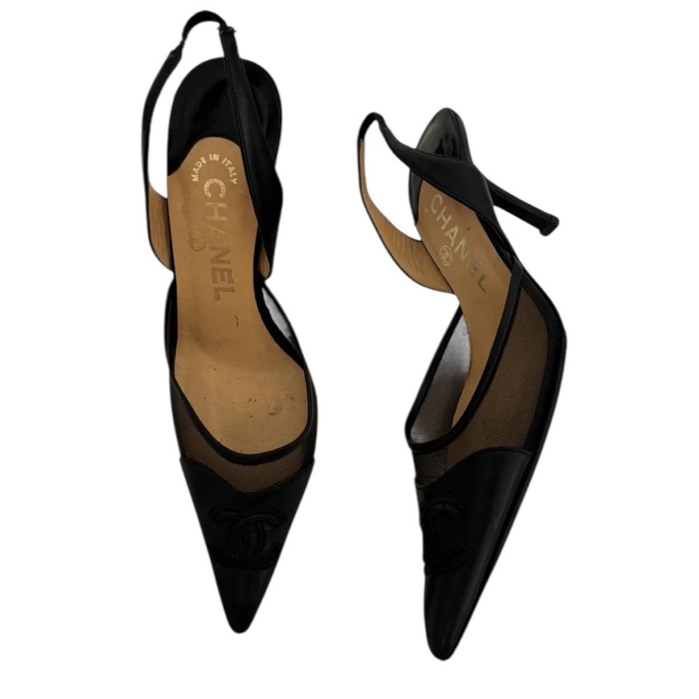 CHANEL MESH SLINGBACKS IT 36